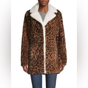 Derek Lam 10 Crosby faux fur leopard coat